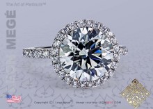 811™ Round Diamond Halo Engagement Ring by Leon Megé
