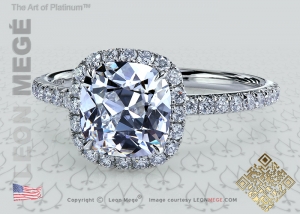 811™ Antique Cushion Diamond Halo Engagement Ring by Leon Megé