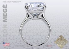 Solitaire featuring a radiant cut diamond by Leon Mege.