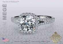 Micro Pave Halo Engagement Ring by Leon Megé