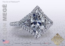 Three Stone Marquise Diamond Engagement Ring by Leon Megé