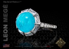  solitaire ring, featuring 4.71 carat cabochon blue tourmaline.