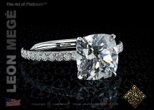 401™ Modern Cushion Solitaire Engagement Ring by Leon Megé