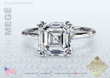 Asscher Cut Diamond Solitaire Engagement Ring by Leon Megé