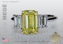 Yellow Diamond Three Stone Ring By Leon Megé