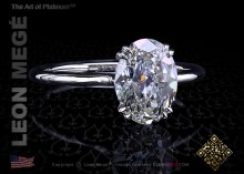 Solitaire ring, featuring 2.01 carat oval diamond by Leon Mege.