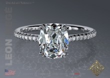True Antique™ Cushion Solitaire Engagement Ring by Leon Megé