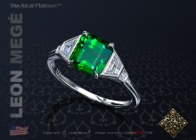  Five-stone ring, featuring 2.03 carat emerald green tsavorite.