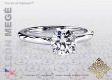 Solitaire ring, featuring 0.8 carat round diamond by Leon Mege.