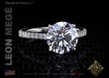 Solitaire ring, featuring 2.51 carat round diamond by Leon Mege.