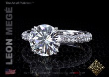 Solitaire ring, featuring 1.98 carat round moissanite by Leon Mege.