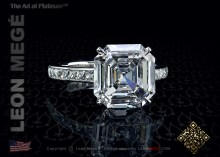 Asscher Cut Diamond Solitaire Engagement Ring by Leon Mege