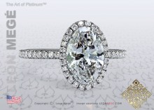 Oval Diamond Halo Engagement Ring by Leon Megé