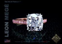 Solitaire ring, featuring 3.5 carat true antique™ cushion diamond by Leon Mege.