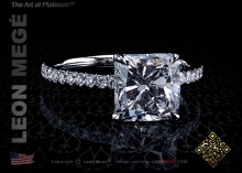  solitaire ring  2.42 carat modern cushion diamond by leon mege