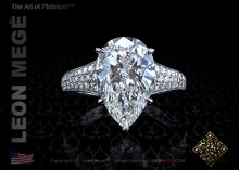 Solitaire ring, featuring 4.01 carat pear diamond by Leon Mege.