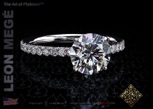 Solitaire ring, featuring 1.5 carat round diamond by Leon Mege.