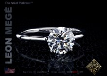 Solitaire ring, featuring 1.3 carat round diamond by Leon Mege.