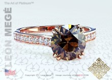 Solitaire ring, featuring 1.65 carat round brown diamond by Leon Mege.