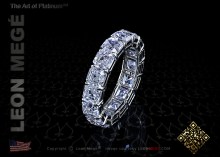 Custom made Asscher cut diamond wedding band.