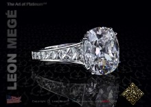 Mon Cheri™ True Antique™ cushion diamond solitaire engagement ring with french cut diamonds by Leon Megé