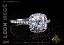 Halo ring, featuring 2.02 carat true antique™ cushion diamond by Leon Mege.