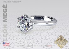 Solitaire ring, featuring 2.4 carat round diamond by Leon Mege.