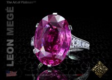  band ring, featuring 13.07 carat oval pink sapphire.