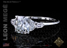 Five-stone ring, featuring 2.05 carat true antique™ cushion diamond by Leon Mege.
