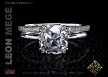 Princessa™ solitaire engagement ring featuring a 2.00 carat True Antqiue™ cushion cut diamond by Leon Megé