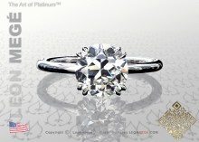Modern Solitaire featuring a 1.58 Carat Old European Cut Diamond by Leon Mege