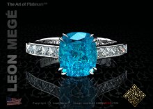  solitaire ring, featuring 2.07 carat cushion blue tourmaline.