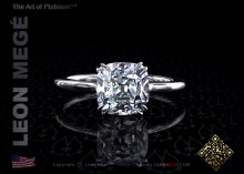 Princessa engagement ring featuring a 2.02 carat True Antique™ cushion cut diamond by Leon Megé