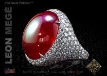  bombe ring, featuring 48.71 carat cabochon red ruby.