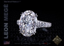 Oval cut diamond engagement ring with micro pave by Leon Megé