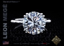Modern solitaire engagement ring featuring a 4.01 carat round diamond by Leon Mege