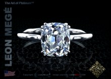 Princessa™ solitaire engagement ring with a True Antique™ cushion cut diamond by Leon Megé