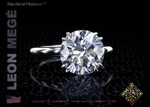 Modern solitaire featuring a 3.00 carat round diamond by Leon Megé