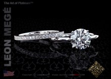 Princessa™ solitaire engagement ring featuring a 1.42 carat round diamond by Leon Megé