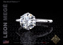 Tulip solitaire featuring a round diamond y Leon Megé.