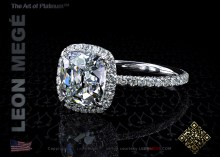 Halo engagement ring featuring a 2.01 carat True Antique™ cushion diamond by Leon Megé