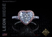 811™ Halo engagement ring featuring an 2.16 heart shaped diamond with micro pave by Leon Megé