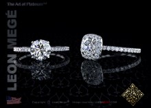 811 Halo engagement ring featuring a 0.79 carat round diamond by Leon Mege.