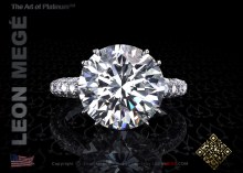 413™ Solitaire with a 7.25 carat round diamond and micro pave by Leon Megé.