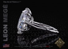  Solitaire platinum engagement ring, featuring a 6 carat oval diamond by Leon Mege.