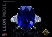 Five stones couture ring featuring a natural blue sapphire by Leon Mege.