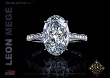 301 Engagement ring featuring an oval diamond by Leon Mege.