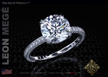 Cosmo™ engagement ring featuring a G/SI1 2.62 carat round brilliant diamond by Leon Megé.