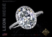 811 Halo ring featuring an oval diamond by Leon Mege.