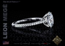 401™ Micro pave solitaire featuring a 3.31 carat round diamond by Leon Megé